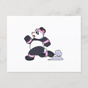 Panda als Runner op Running Briefkaart