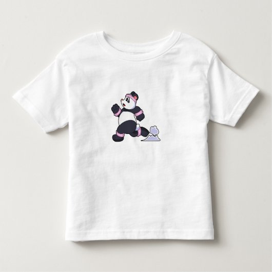 Panda als Runner op Running Kinder Shirts (Voorkant)