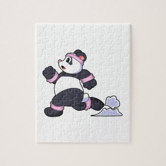Panda als Runner op Running Legpuzzel (Verticaal)