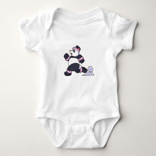 Panda als Runner op Running Romper (Voorkant)