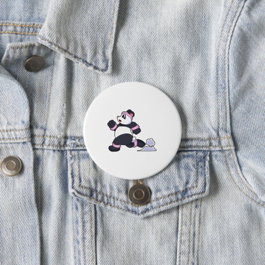 Panda als Runner op Running Ronde Button 7,6 Cm (In situ)