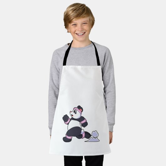 Panda als Runner op Running Schort (Gedragen)