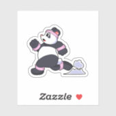 Panda als Runner op Running Sticker (Vel)