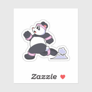 Panda als Runner op Running Sticker