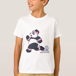 Panda als Runner op Running T-shirt