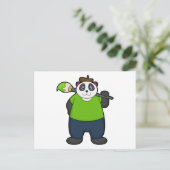 Panda als schilder met penseel briefkaart (Staand voorkant)