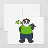 Panda als schilder met penseel briefkaart (Voorkant / Achterkant)