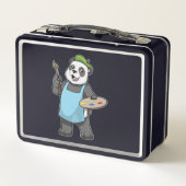 Panda als schilder met penseel en kleur (Achterkant)