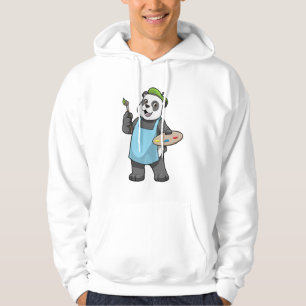 Panda als schilder met penseel en kleur hoodie
