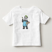 Panda als schilder met penseel en kleur kinder shirts (Voorkant)