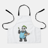 Panda als schilder met penseel en kleur schort (Voorkant)