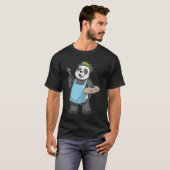 Panda als schilder met penseel en kleur t-shirt (Voorkant volledig)