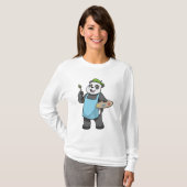 Panda als schilder met penseel en kleur t-shirt (Voorkant volledig)