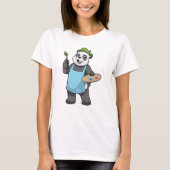 Panda als schilder met penseel en kleur t-shirt (Voorkant)