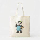 Panda als schilder met penseel en kleur tote bag (Voorkant)