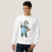 Panda als schilder met penseel en kleur trui (Voorkant volledig)
