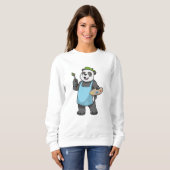 Panda als schilder met penseel en kleur trui (Voorkant volledig)