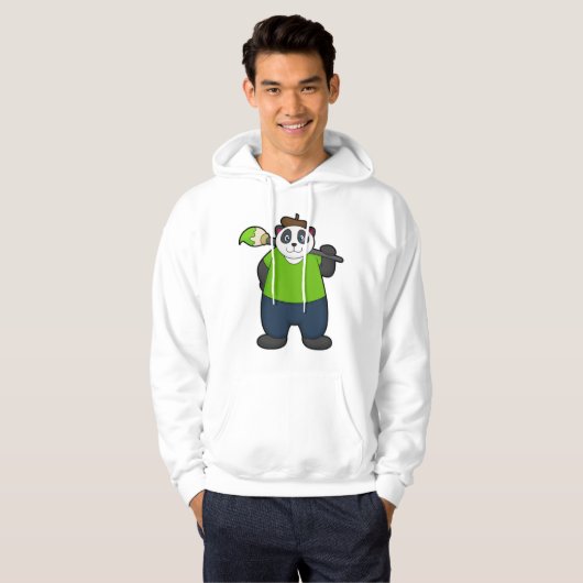 Panda als schilder met penseel hoodie (Voorkant volledig)