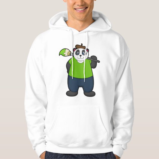 Panda als schilder met penseel hoodie (Voorkant)