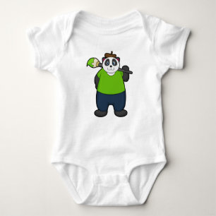 Panda als schilder met penseel romper