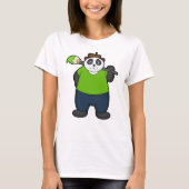 Panda als schilder met penseel t-shirt (Voorkant)