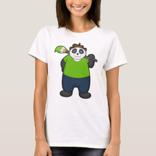Panda als schilder met penseel t-shirt