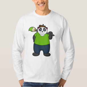 Panda als schilder met penseel t-shirt