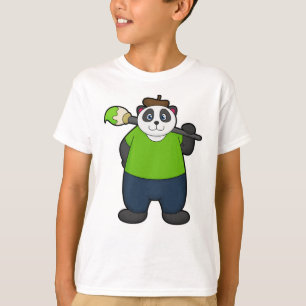 Panda als schilder met penseel t-shirt