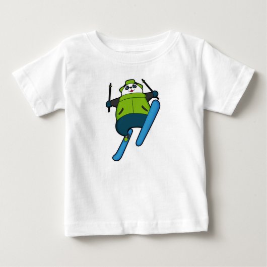 Panda als skijumper met skiën (Voorkant)