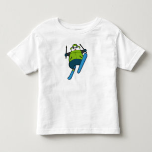 Panda als skijumper met skiën kinder shirts