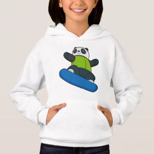 Panda als Snowboarder met Snowboard