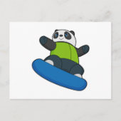 Panda als snowboarder met snowboard briefkaart (Voorkant)