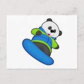 Panda als snowboarder met snowboard briefkaart (Voorkant)