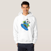 Panda als Snowboarder met Snowboard Hoodie (Voorkant volledig)