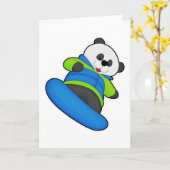 Panda als snowboarder met snowboard kaart (Gele Bloem)