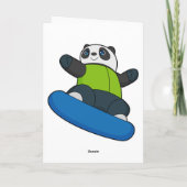 Panda als Snowboarder met Snowboard Kaart (Achterkant)
