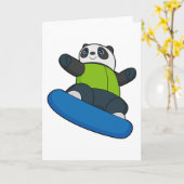Panda als Snowboarder met Snowboard Kaart (Gele Bloem)