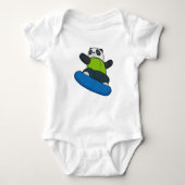 Panda als Snowboarder met Snowboard Romper (Voorkant)