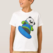 Panda als Snowboarder met Snowboard T-shirt (Voorkant)