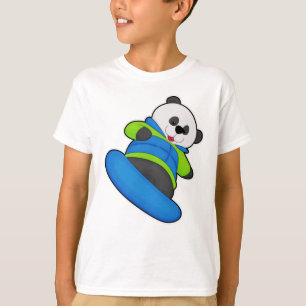 Panda als Snowboarder met Snowboard T-shirt
