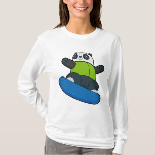 Panda als Snowboarder met Snowboard T-shirt