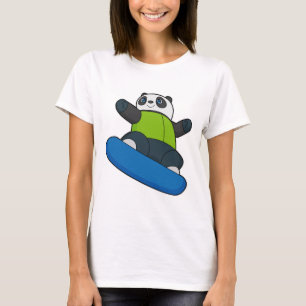 Panda als Snowboarder met Snowboard T-shirt