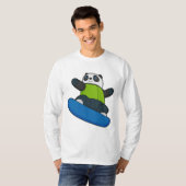 Panda als Snowboarder met Snowboard T-shirt (Voorkant volledig)