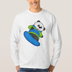 Panda als Snowboarder met Snowboard T-shirt