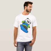 Panda als Snowboarder met Snowboard T-shirt (Voorkant volledig)