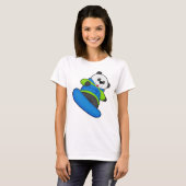 Panda als Snowboarder met Snowboard T-shirt (Voorkant volledig)
