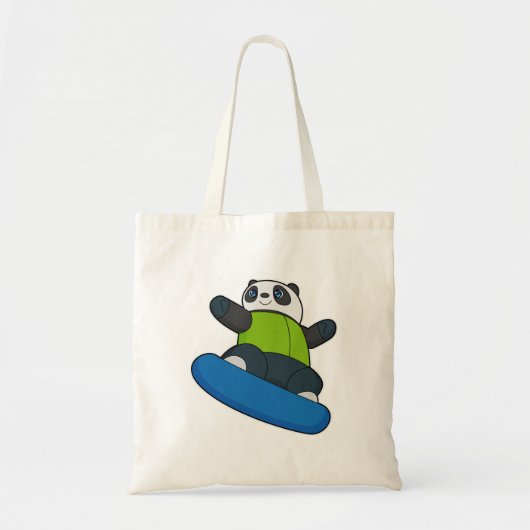 Panda als Snowboarder met Snowboard Tote Bag (Voorkant)