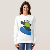 Panda als Snowboarder met Snowboard Trui (Voorkant volledig)