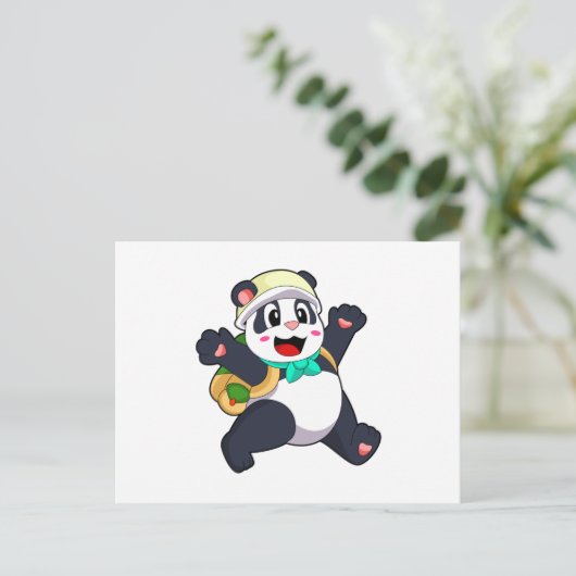 Panda als student briefkaart (Staand voorkant)