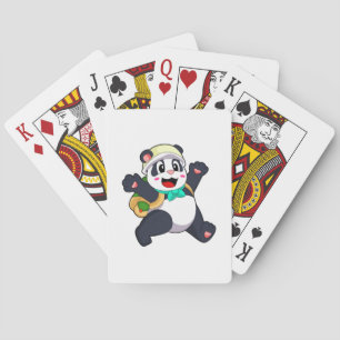 Panda als student pokerkaarten